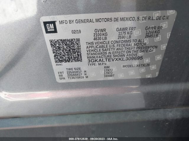 3GKALTEVXKL309695 GMC Terrain Sle