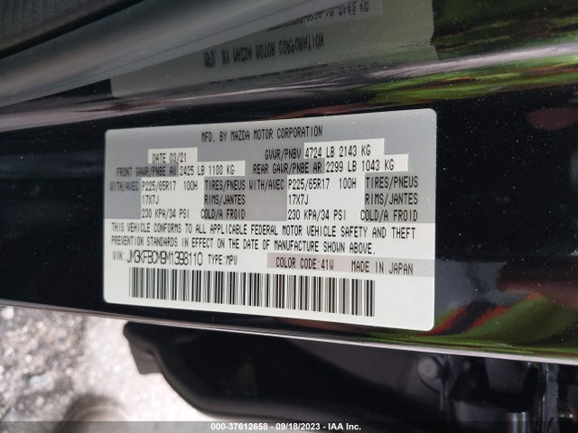 Mazda Cx-5 Touring 2021 JM3KFBCM9M1398110 Image 9