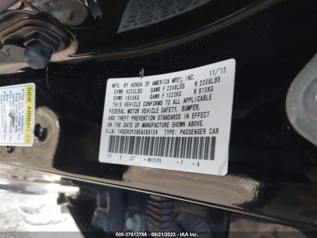 Honda Accord Sedan Lx 2014 1HGCR2F36EA089124 Image 9