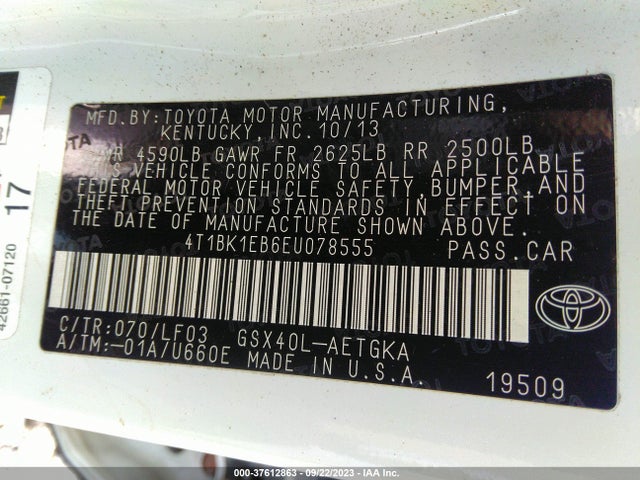 Toyota Avalon Xle Premium 2014 4T1BK1EB6EU078555 Image 9