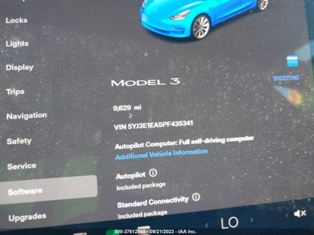 5YJ3E1EA5PF435341 Tesla MODEL 3