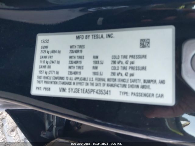 5YJ3E1EA5PF435341 Tesla MODEL 3