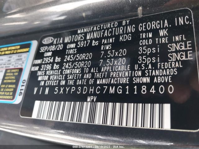 5XYP3DHC7MG118400 KIA Telluride Ex