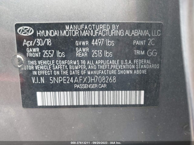 Hyundai SONATA SE 2018 5NPE24AFXJH708268 Image 15