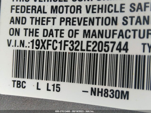 Honda CIVIC EX 2020 19XFC1F32LE205744 Image 9