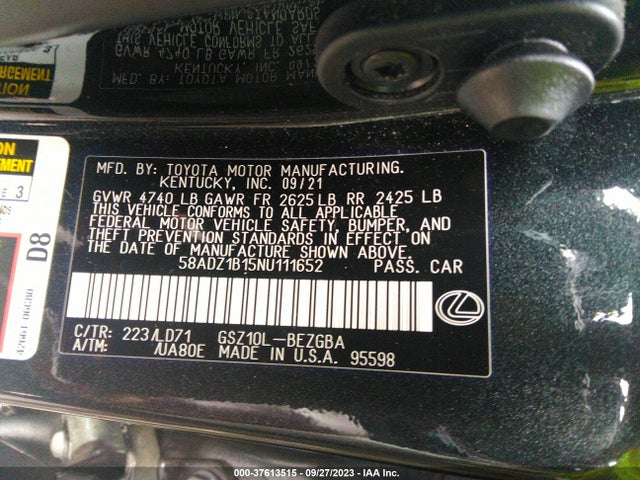 2022 Lexus ES, VIN: 58ADZ1B15NU111652