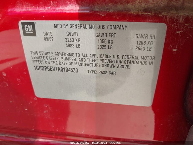 2010 CADILLAC CTS SEDAN 1G6DP5EV1A0104533 Photo 8