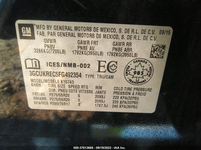 Chevrolet Silverado 1500 Lt 2015 3GCUKREC5FG492354 Image 9