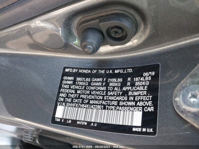 2019 HONDA CIVIC SHHFK7H64KU422801 Photo 8