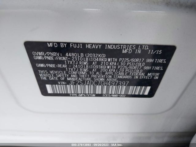 JF2SJADC7GH497397 Subaru Forester 2.5i Premium