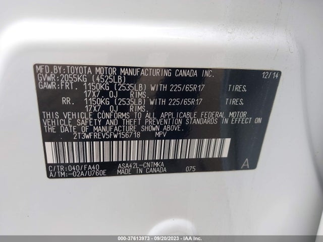 Toyota Rav4 Xle 2015 2T3WFREV5FW156718 Image 16