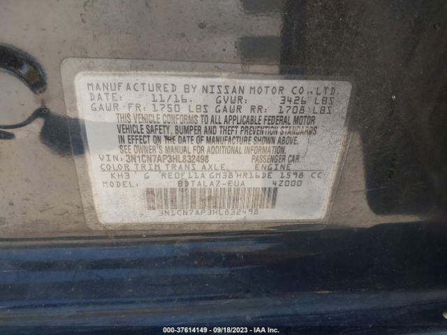 3N1CN7AP3HL832498 Nissan Versa Sedan S Plus