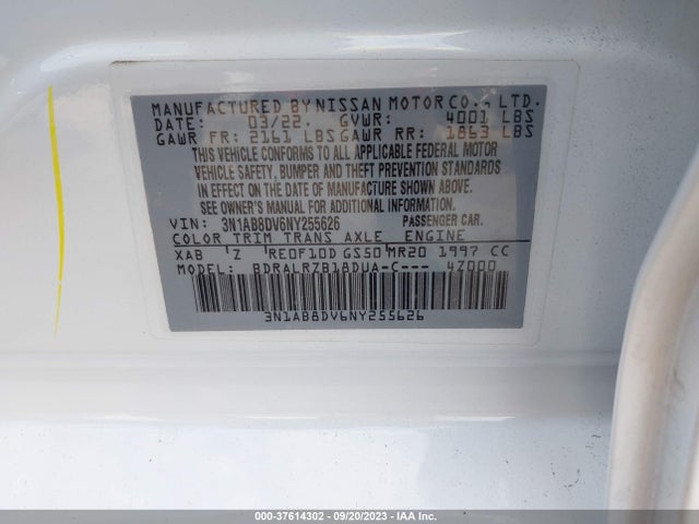 Nissan SENTRA SR 2022 3N1AB8DV6NY255626 Image 9