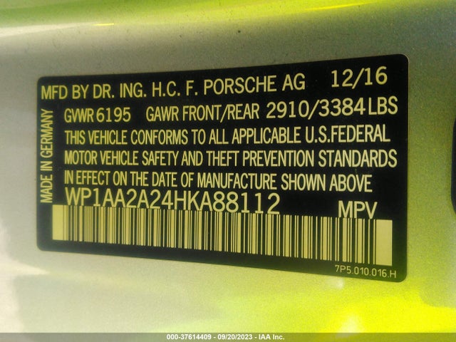 2017 PORSCHE CAYENNE WP1AA2A24HKA88112 Photo 8