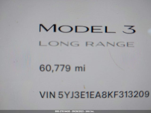 2019 Tesla 3, VIN: 5YJ3E1EA8KF313209