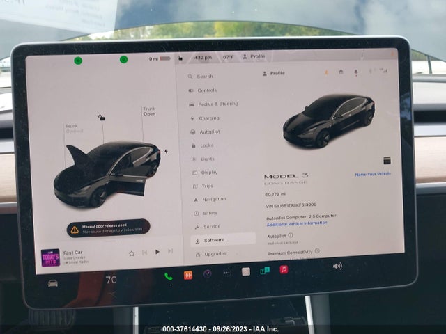2019 Tesla 3, VIN: 5YJ3E1EA8KF313209