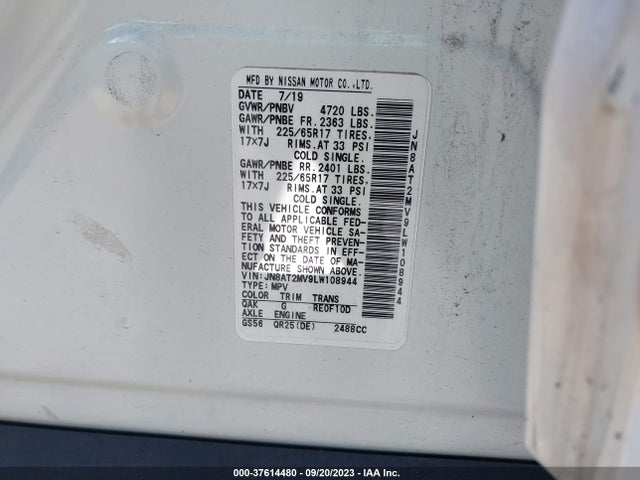 Nissan ROGUE S 2020 JN8AT2MV9LW108944 Image 9