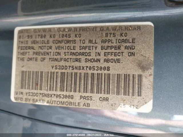 1999 SAAB 9-3 YS3DD75N8X7053008 Photo 8