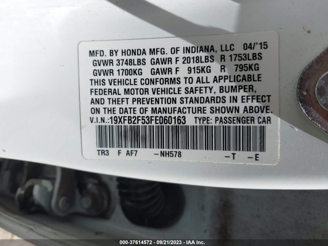 Honda Civic Sedan Lx 2015 19XFB2F53FE060163 Image 9