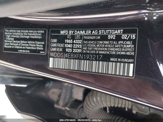 WDDSJ4EBXFN193217 Mercedes-Benz Cla-class Cla 250