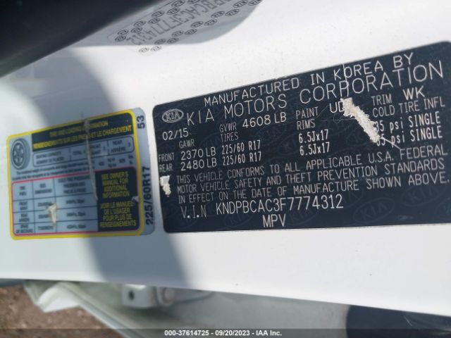 KNDPBCAC3F7774312 KIA Sportage Lx