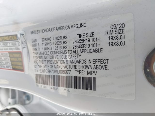 5J8TC2H70ML008977 Acura Rdx W/advance Package