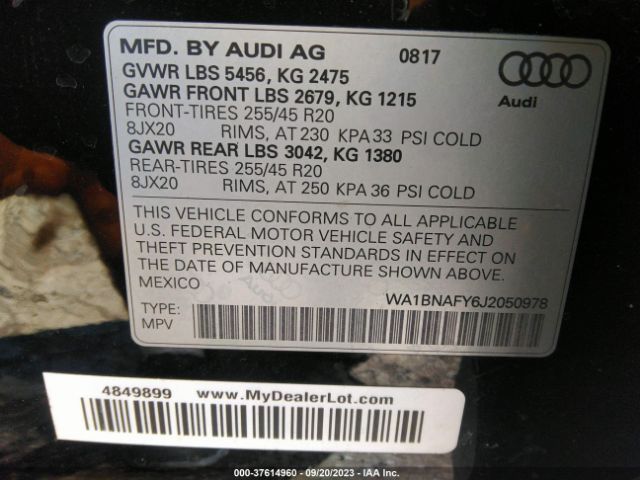 WA1BNAFY6J2050978 Audi Q5 Premium Plus