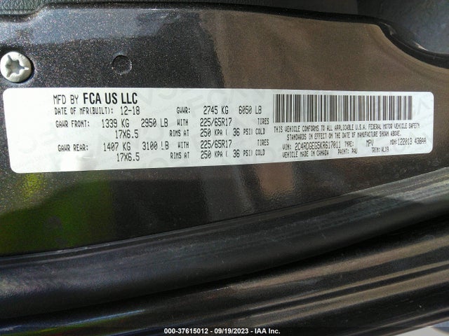 Dodge Grand Caravan Gt 2019 2C4RDGEG5KR617011 Image 9