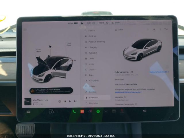 5YJ3E1EA4MF919934 Tesla Model 3 Standard Range Plus