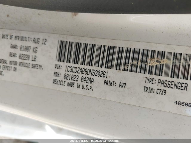 2013 DODGE AVENGER SE VIN: 1C3CDZAB9DN530261