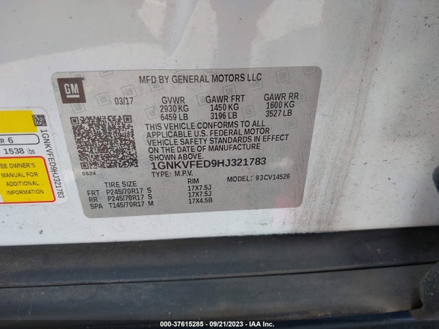 Chevrolet Traverse Ls 2017 1GNKVFED9HJ321783 Image 9