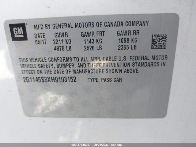 Chevrolet Impala Premier 2017 2G1145S3XH9193152 Image 16
