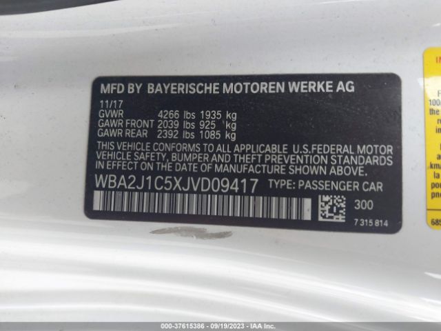 2018 BMW 2 SERIES WBA2J1C5XJVD09417 Photo 8