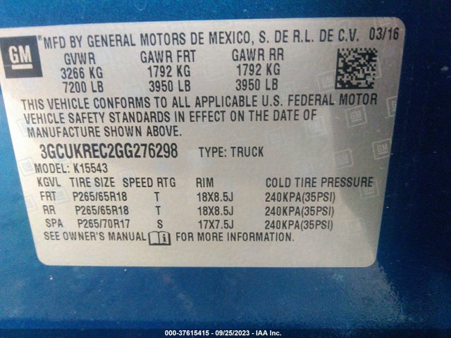 Chevrolet Silverado 1500 Lt 2016 3GCUKREC2GG276298 Image 9