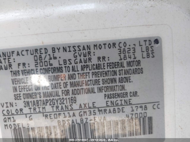 Nissan SENTRA S 2016 3N1AB7AP2GY321169 Image 11
