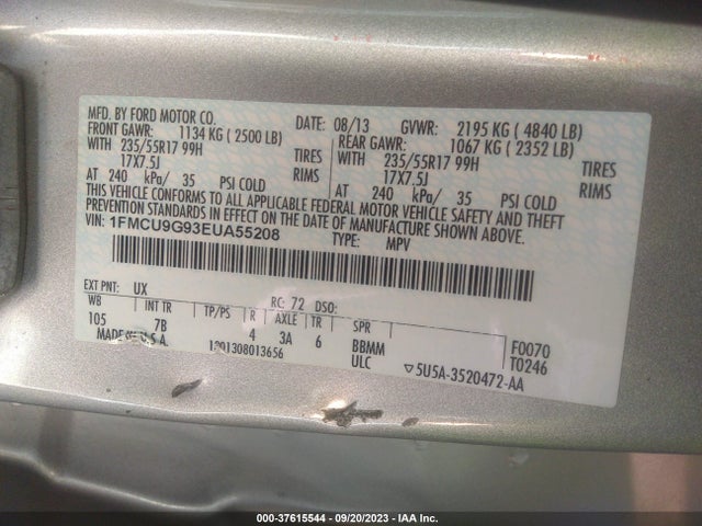 2014 FORD ESCAPE 1FMCU9G93EUA55208 Photo 8