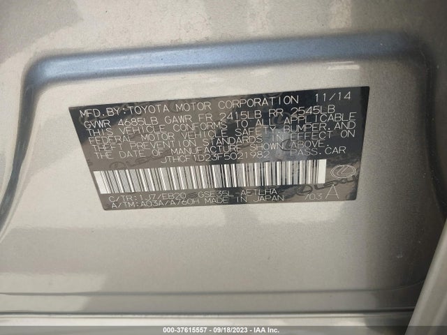 Lexus IS 250 2015 JTHCF1D23F5021982 Image 15