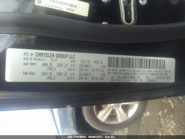 Jeep Compass Latitude 2015 1C4NJCEBXFD139018 Image 9
