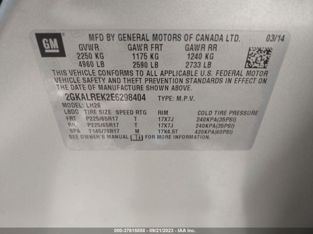 2GKALREK2E6298404 GMC Terrain Sle