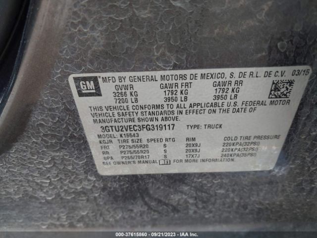 3GTU2VEC3FG319117 GMC Sierra 1500 Slt