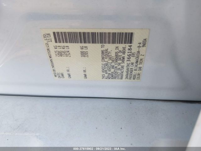 1N4AA6AV3KC366184 Nissan Maxima Platinum
