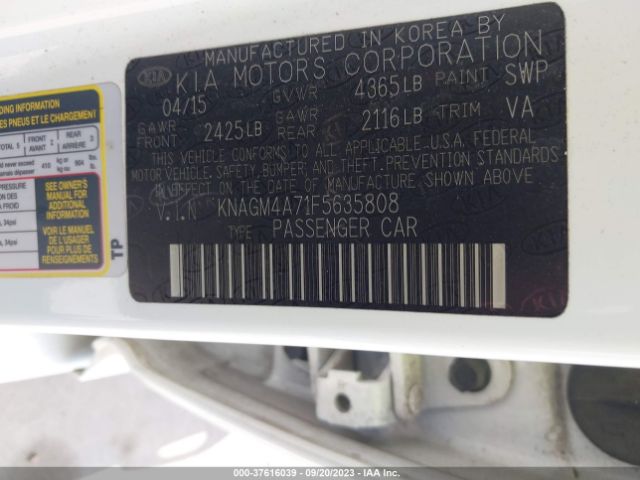 KNAGM4A71F5635808 KIA Optima Lx