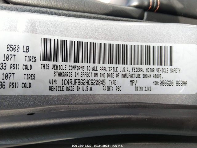 1C4RJFBG2HC620845 Jeep Grand Cherokee Limited 75th Anniversary Edition 4x4