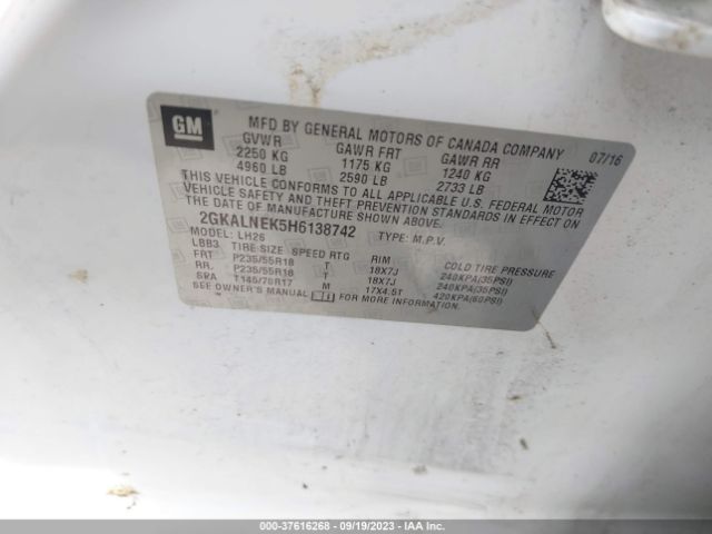 2GKALNEK5H6138742 GMC Terrain Sle
