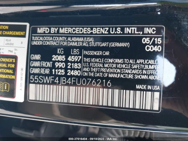 55SWF4JB4FU076216 Mercedes-Benz C-class C 300