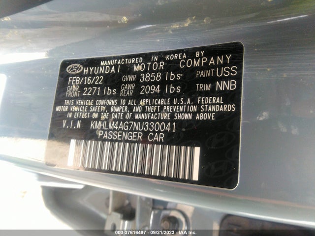 Hyundai ELANTRA SEL 2022 KMHLM4AG7NU330041 Image 9