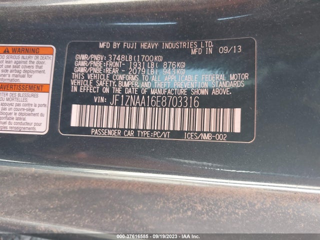 2014 Toyota GR 86, VIN: JF1ZNAA16E8703316