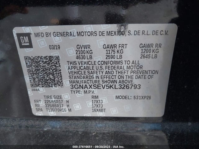 Chevrolet EQUINOX LS 2019 3GNAXSEV5KL326793 Image 9
