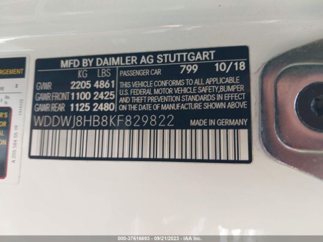 2019 MERCEDES-BENZ AMG C 63 WDDWJ8HB8KF829822 Photo 8