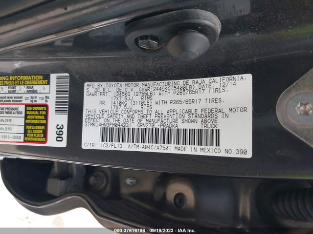 Toyota Tacoma Prerunner 2015 3TMKU4HN3FM044231 Image 15